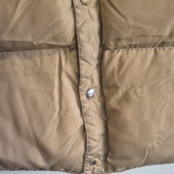First Down Quilted Puffer Vest in Tan and Beige - Lightweight Sleeveless Layer - Picture 3 of 7